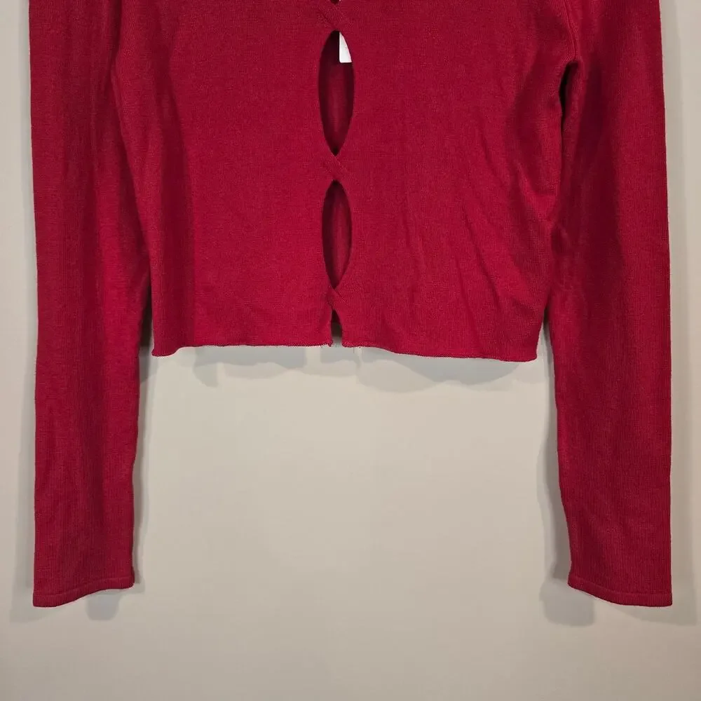 NEW NWT Women's Anthropologie Twisted Front Cutout Knit Top | Size XS